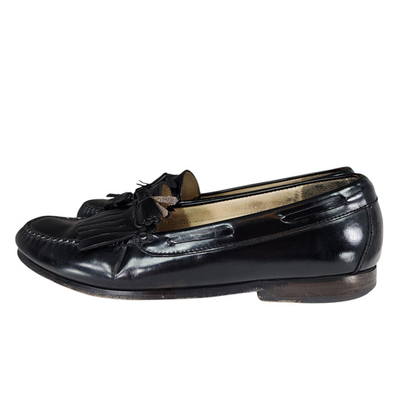 Cole Haan Loafers sz 11D Men Kiltie Fringe Tassels Black Leather Slip On Moc Toe - Picture 3 of 12